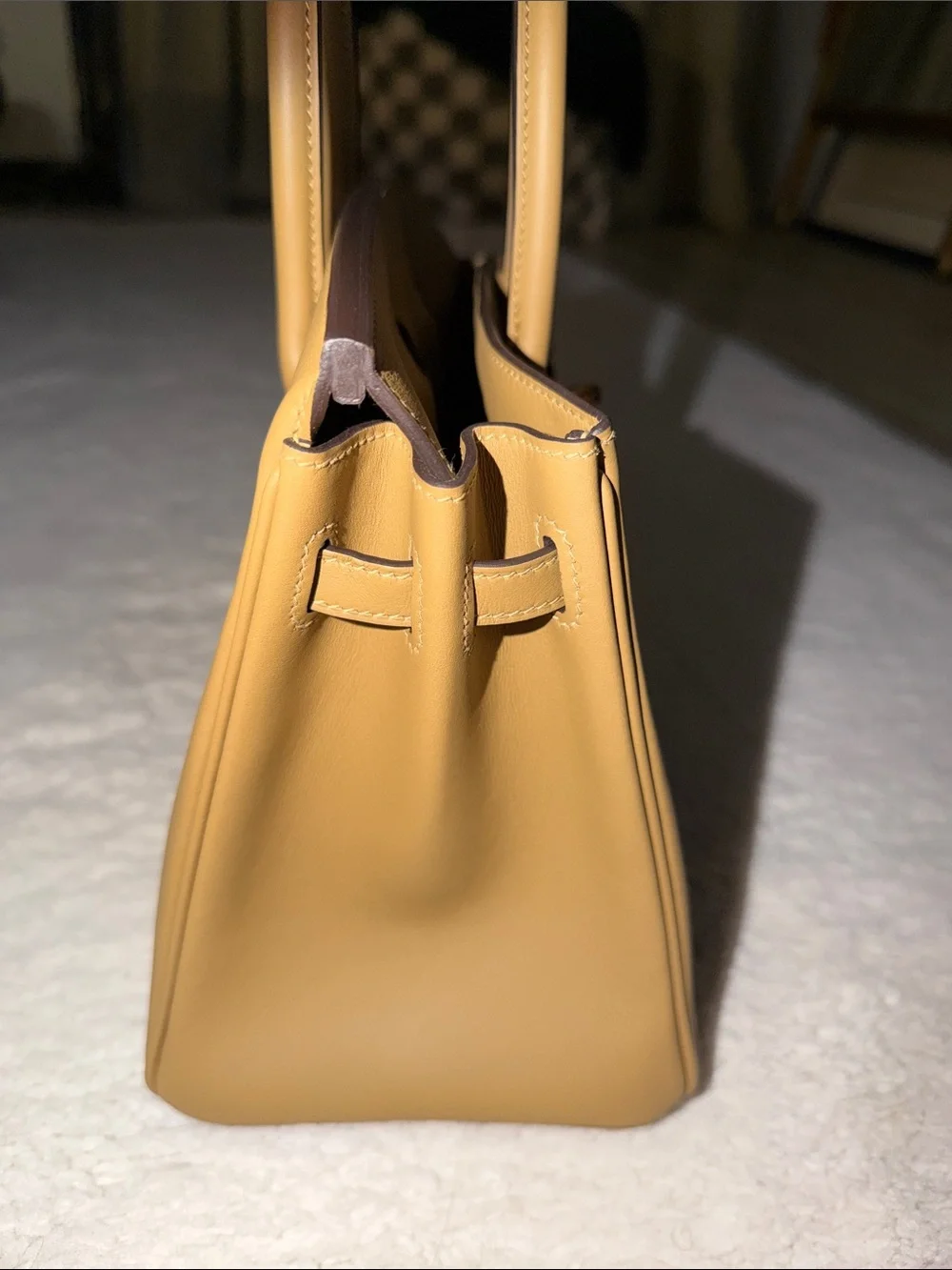 Hermes Birkin 25 Swift Leather Permabrass hardware (champagne) in Dune Color